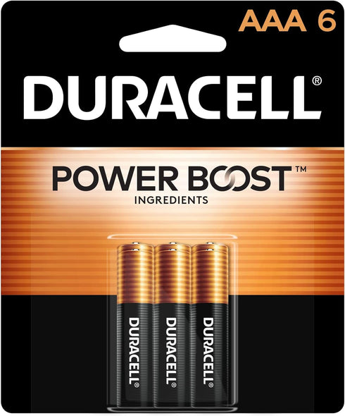 Duracell Coppertop AAA Batteries with Power Boost Ingredients, 6 Count Pack Triple A Battery with Long-lasting Power, Alkaline AAA Battery for Hou...