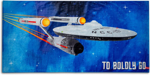 Star Trek: The Original Series Boldly Go Beach Towel | Swimming Pool Accessories, Travel Bath Towel | Ultra Super Soft Cotton, Quick Dry Absorptio...