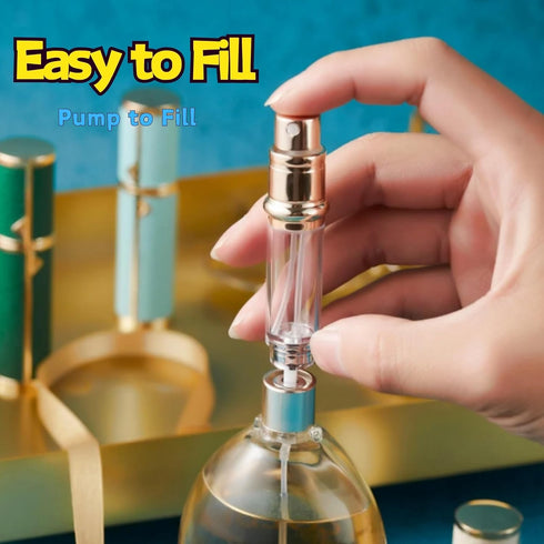Travel Perfume Atomizer Bottle, Refillable Perfume Mini Spray Bottles, Genuine Leather Cologne Dispenser, Portable Empty Perfume Spray Bottle (Bla...