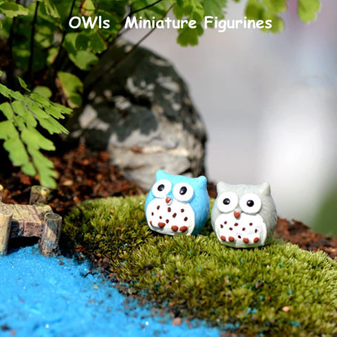 Owls Fairy Garden Accessories, Owls Miniatures for Fairy Garden Supplies, Miniature Figurines for Micro Landscape, Plant Pots, Bonsai Craft Decor,...