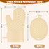 Oven Mitts and Pot Holders 4 Sets, Heat Resistant 500 ? Oven Mitt and Pot Holder, Oven Glove&Potholders with Non-Slip Silicone Surface,Kitchen Ess...