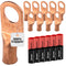 SELTERM 10pcs - 6 Awg - 3/8" Stud - Battery Lugs - Ring Terminal Connectors | with 12pcs 3:1 Black & Red Heat Shrink Tubing with Adhesive | Heavy ...