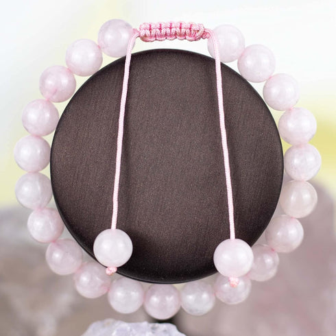 DAZCOLO Handmade Gem Bracelet Adjustable Macrame Gemstone 8mm Round Beads Crystals Quartz Unisex...