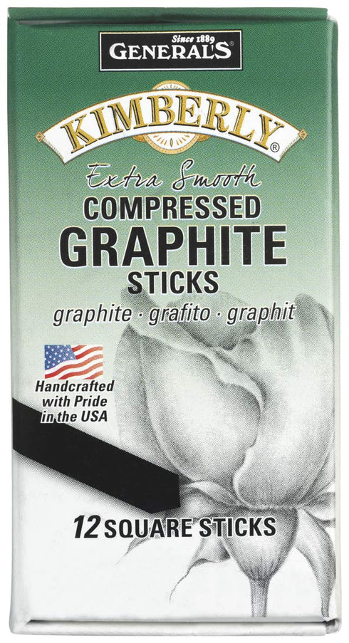 Kimberly 974-4B Non-Toxic Medium Firm Graphite Stick, 4B Tip, 3" Size (Pack of 12), 1/4 in...
