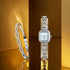Clastyle Elegant Watch and Bracelet Set for Women Rhinestone ling Iced Out Wrist Watch Mother of Pearl Ladies Bracelet Watches...