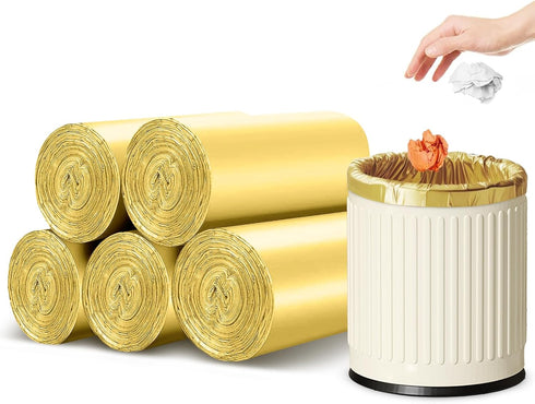 5 Rolls Small Trash Garbage Bags, 2.6 Gallon Strengthen Trash Bags, Durable Plastic Bags for Kitchen Office Home Bedroom Garden Waste Bin, Fit 10 ...