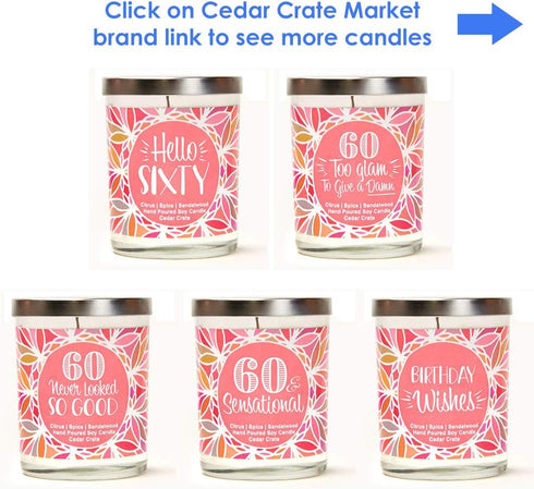 60 & Sensational, 60th Birthday Gifts for Women, Happy 60th Birthday Candle, Unique Birthday Gifts for Friends, Female, Cool 60th Birthday Gifts f...