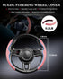 2Pcs Steering Wheel Cover Anti-Skid Segmented Car Accessories for Girls and Women?Leather Universal Fit Car Steering Wheel Cover (Pink)...
