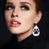 Dog Paw Print Faux Leather Earrings Black Dog Pet Kitten Footprint Teardrop Leather Dangle Earrings Women Earrings For Wedding Bridal...
