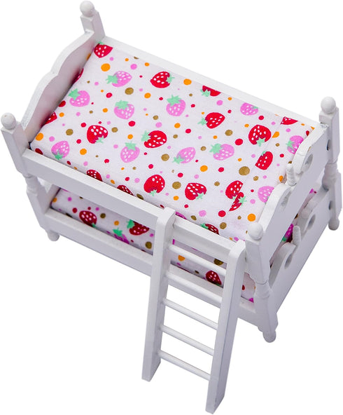 Miniature Dollhouse Accessories Miniatures Stuff Realistic Mini Furniture Bunk Bed DIY Decor Ornament for Miniature Dollhouse Kitchen Party Kit...