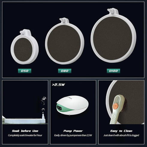 UPETTOOLS Fish Tank Nano Air Stone - 1.97 Inch Aquarium Bubbler, Ultra-High Dissolved Oxygen Diffuser, Aquarium Oxygen Aerator Bubbler Stone for 5...