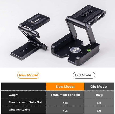 Universal Flex Tilt Head Z Mount Bracket Arca-Swiss Tripod Head Quick Release Plate Mounting for Monopod Slider Rail Cage Rig Stabilizer Gimbal Co...