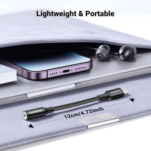 UGREEN Headphone Adapter for iPhone Lightning to 3.5mm Adapter Apple MFi Certified Lightning Aux Audio Jack Dongle Compatible with iPhone 14 Pro M...