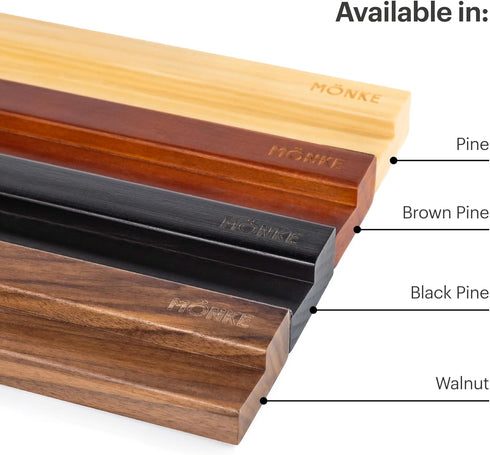 Vinyl Record Wall Mount - 3 Elegant Display Ledges Made from Solid Wood - These Vinyl Record Shelf Will Hold Records of Any Size (Brown)...