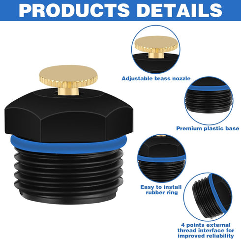 10Pcs Atomizing Irrigation Sprinkler Heads, Misting Nozzles for 1/2 Inch Garden Sprinkler Heads Sprinkler System 360 Rotation Mister Nozzles, Wate...