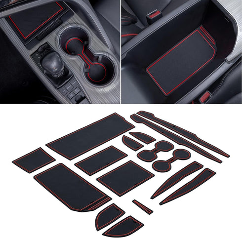 TOPINSTALL Accessorize Interior Mats Compatible with 2018-2024 Toyota Camry Accessories, Non-Slip Cup Holder Mats Door Pocket Pads Center Console ...