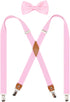 Mens Suspender and Bowtie Set X Back Heavy Duty Adjustable Elastic Clips...