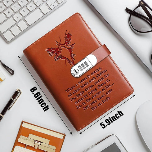 Eagle Gift for Scouts Leather Combination Lock Notebook Court Of Honor Gift Boy Scout Gift Scouts Leader Gift Birthday Graduation Gifts for Son Da...