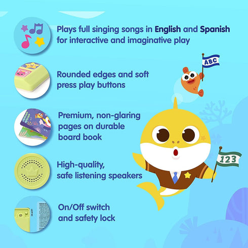 Pinkfong Baby Shark English Spanish Bilingual Learning Songs Sound Book l Bilingual Children's Sound Books l Interactive Learning Books for Toddle...