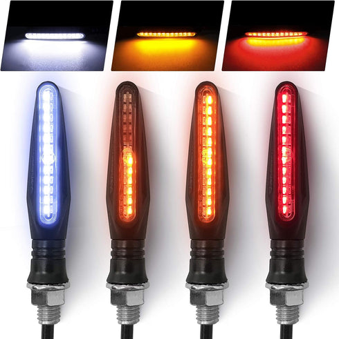 Motorcycle Indicators Flowing Turn Signal Lights Motorbike Turning Indicators Daytime Running Lights Brake Lights 12V for Motorcycle Motorbike(Pac...