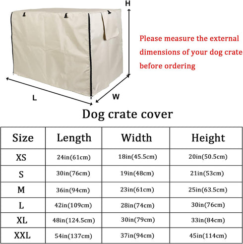 Double Door Dog Crate Cover Wire Dog Cage Cover Waterproof Durable Lightweight 420D Polyester Pet Kennel Cover Indoor Outdoor Protection Cage Cove...