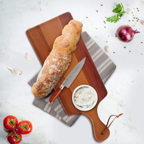 AIDEA Acacia Wood Cutting Board with Handle, Wooden Cheese Board Charcuterie Boards for Bread, Meat, Fruits, Cheese and Serving, Food Serving Tray...