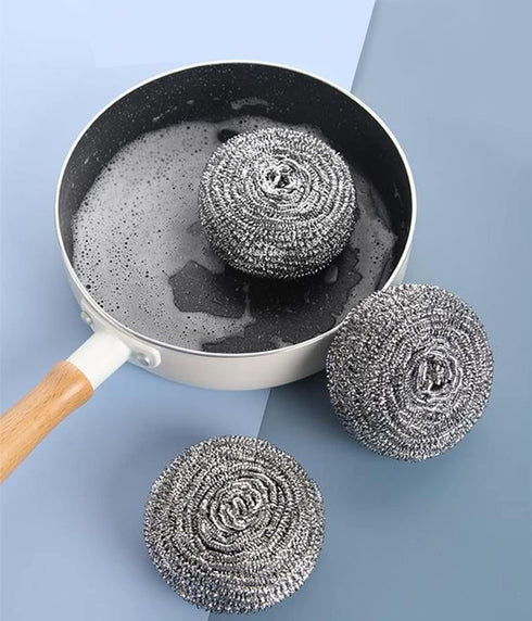 6Pcs Steel Wool Scrubbers - Flexible Scrubber Pads for Cleaning Dishes, Pots, Pans, Grills and Sinks...