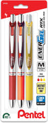 EnerGel RTX Retractable Liquid Gel Pen, Happiness Hue, 0.7mm, Red, Orange and Yellow ink, Pack of 3 Pens (BL77HAPBP3M)...