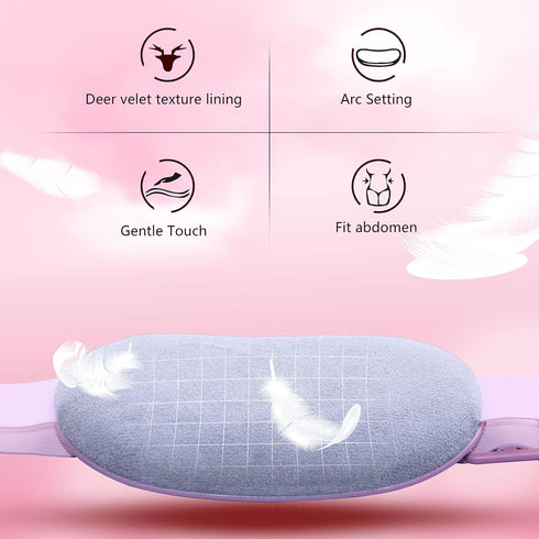 Portable Cordless Heating Pad, Heating Pad for Back Pain with 3 Heat Levels & 3 Vibration Massage Modes, Portable Electric Fast Heating Belly Wrap...