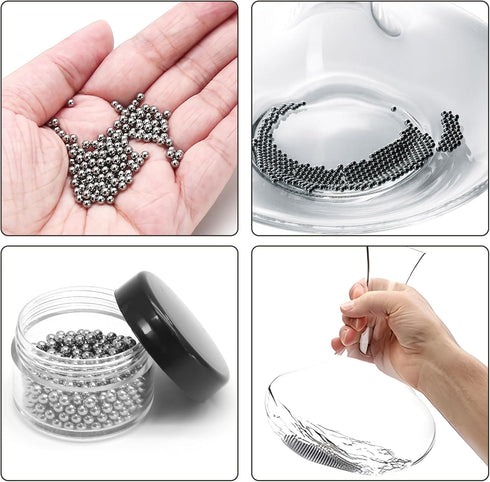 3 Pieces Decanter Cleaning Brush with 400 Pieces Cleaning Beads, Wine Glass Cleaner Brush Flexible Bottle Cleaning, Household Cleaning Tools for W...