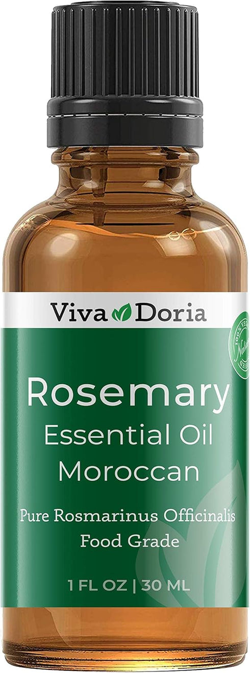 Viva Doria 100% Pure Moroccan Rosemary Essential Oil, Undiluted, Food Grade, 30 mL (1 Fluid Ounce)...