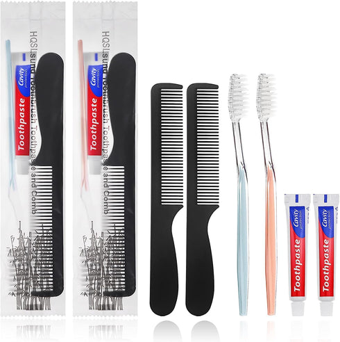 30pcs Disposable Toothbrushes with Toothpaste and Comb Individually Wrapped,10g Toothpaste,7inch Black Comb, Toothbrush for Homeless, Hotel,AirBnb...