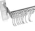 ASkinds Utensil Hanging Rack Stainless Steel Rail Hanger Rod Wall Mounted Pot Pan Lid Holder Cookware Storage Organizer with Sliding Hooks for Kit...
