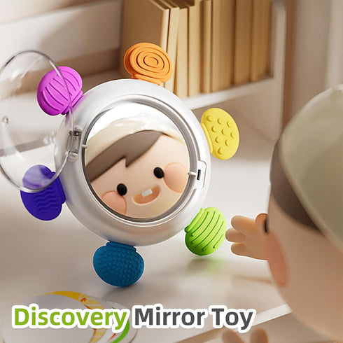 Sensory Suction Cup Spinning Top Mirror Toys, 3 in 1 Early Educational Baby Toy for 12 Months Toddler Travel Labyrinth Game, High Contrast Visual ...