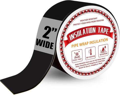 2 in Pipe Insulation Tape - Weather Resistant Foam Tape Insulation - Outdoor Water Pipe Insulation Wrap - Insulation Tape for Water Pipes - Pipe W...
