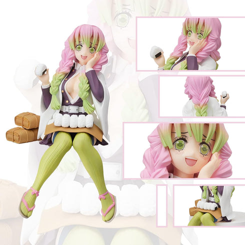 Mitsuri Kanroji Action Figure Ghost Slayer Figure Eat Rice Balls Series Action Figure Toys Collection Anime Sitting Pose Character Action Figure O...
