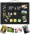 Black Bulletin Boards Cork Board with Felt, 15"x11" Small Display Pin Board Vision Board for Walls, Jewelry, Notes, Collection, Photos, Office, Wo...