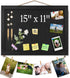 Black Bulletin Boards Cork Board with Felt, 15"x11" Small Display Pin Board Vision Board for Walls, Jewelry, Notes, Collection, Photos, Office, Wo...
