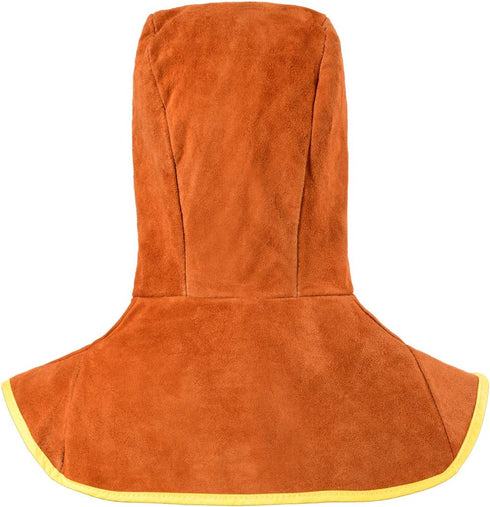 Welding Hood Leather - Cowhide Split Leather Welding Caps with Neck Shoulder Drape - Head Protection for Men & Women, Brown...