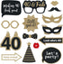 Fully Assembled 40th Birthday Photo Booth Props - Set of 30 - Black & Gold Selfie Signs - 40th Party Supplies & Decorations - Cute Bday Designs wi...
