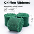 Chiffon Ribbon, 3 Rolls Dark Green Handmade Fringe Chiffon Silk Ribbon 1.5" x 7Yd Ribbons Set for Wedding Invitations,Christmas, Bridal Bouquets, ...