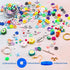 LET'S BEADING Flat Round Clay Beads Kit with Pearl Beads Letter Beads Enamel Charms Fruit Beads Tassels Copper Wires Jewelry Findings for Bracelet...