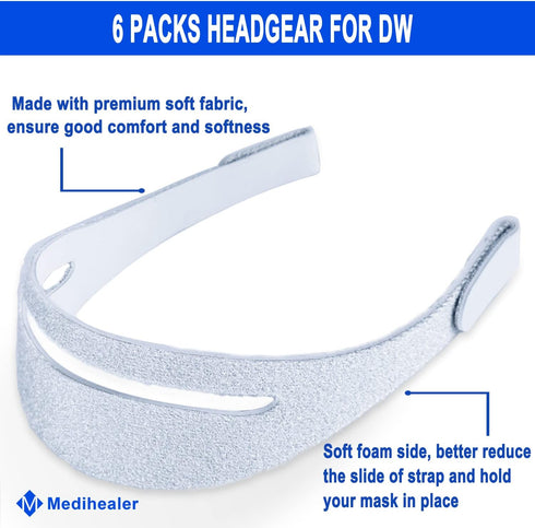6 Packs Headgears for DreamWear(Original Version) - 6 Packs Headgear Straps to Well Reduce Strap Slip-Off and Great Comfort & Softness, Great Valu...
