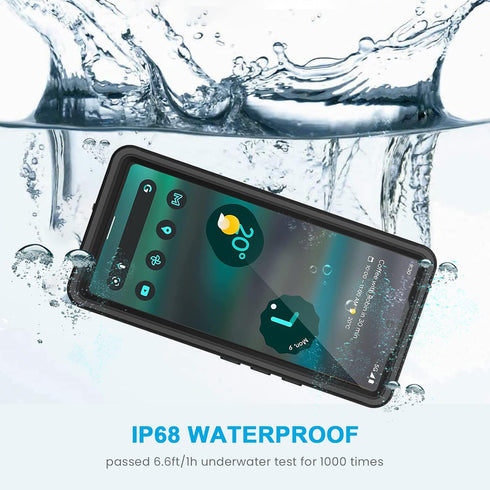 Lanhiem Pixel 6a Case, IP68 Waterproof Dustproof Shockproof Case with Built-in Screen Protector, Full Body Rugged Protective Cover for Google Pixe...