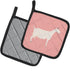 Caroline's Treasures BB7889PTHD Saanen Goat Pink Check Pair of Pot Holders Kitchen Heat Resistant Pot Holders Sets Oven Hot Pads for Cooking Bakin...