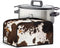Brown Cow Print Slow Cooker Dust Cover with Side Mesh Pocket Dustproof Portable Slow Cooker Protcetor Compatible with 6, 7 or 8 Quart Crock Pots K...