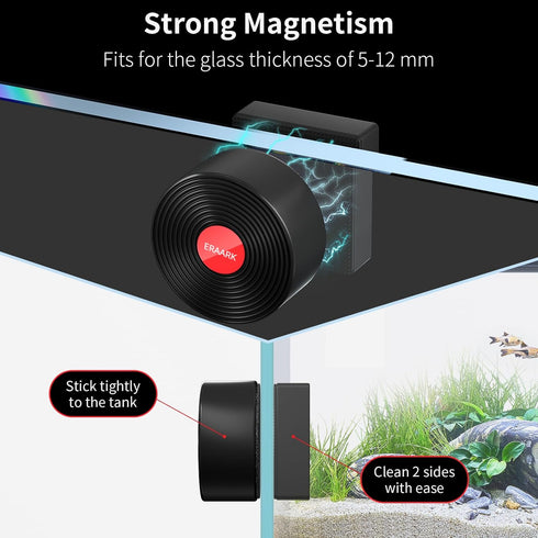 Aquarium Magnetic Cleaner Brush for Small Glass Fish Tank Floating Cleaner Scrubber Brush Magnet Scraper Aquarium Cleaning Tools Black...