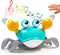 Deejoy Green Crawling Crab Toys with Light Up, Interactive Musical Toy with Automatically Avoid Obstacles, USB Rechargeable, Fun Moving Toy for Ba...
