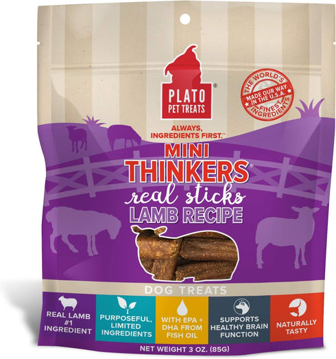 PLATO Taste of Plato Dog Treats - Real Meat - Air Dried - Made in The USA - Variety Pack - Lamb, Salmon, Duck and Turkey Flavor, Multi, 4 Count (P...