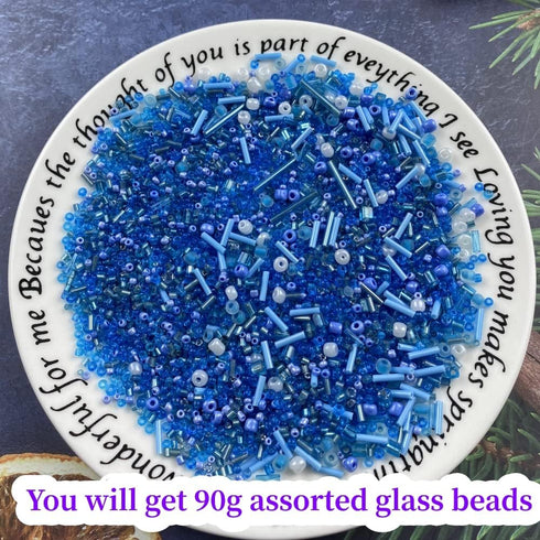 90g Mix Glass Seed Beads Tube Beads Bugle Beads,3000pcs Glass Bulk Spacer Beads Multi Size 1.5-4.5mm Glass Beads Kit for Jewelry Making DIY Craft ...